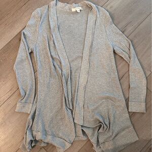 New gray waffle knit cardigan - L